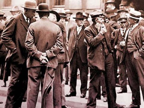 Merchants for the stock market - historical photo